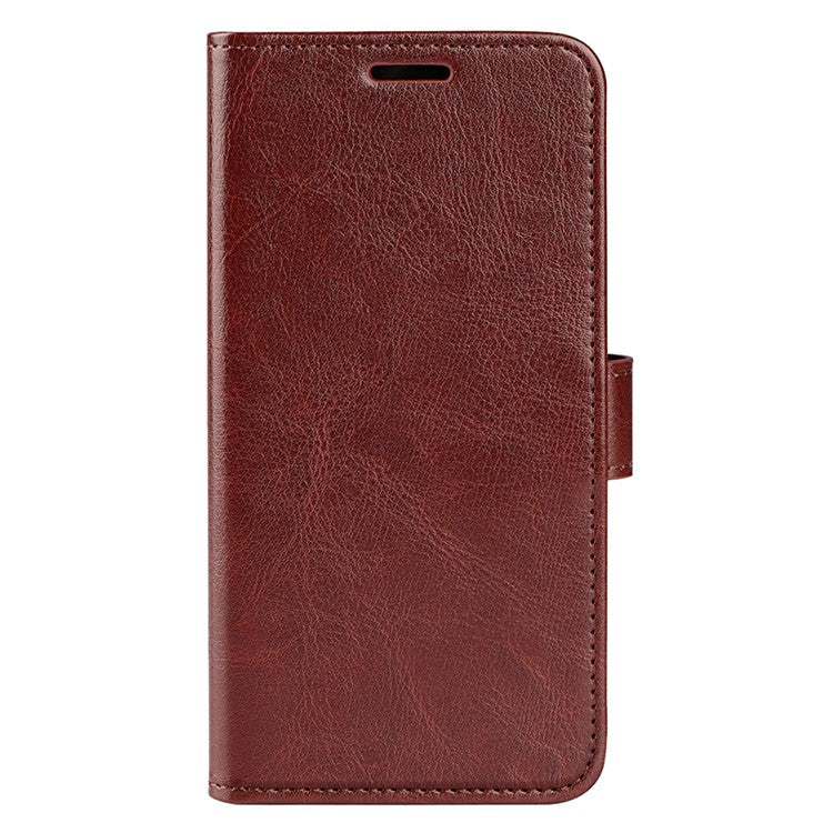 For OnePlus 13 Wallet Case Crazy Horse Texture Stand Leather Phone Cover - Brown
