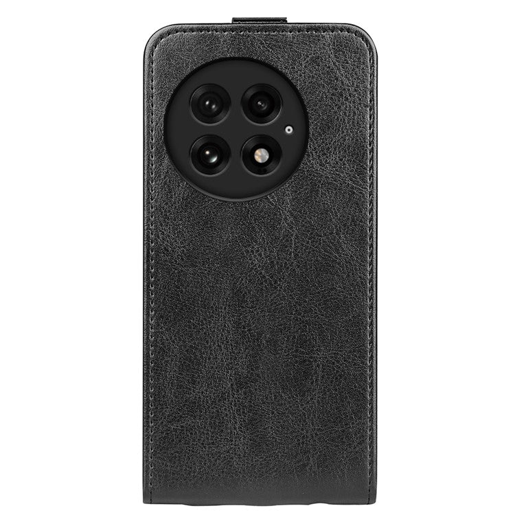 For OnePlus 13 Case with Card Slots Vertical Flip Leather Phone Cover - Black