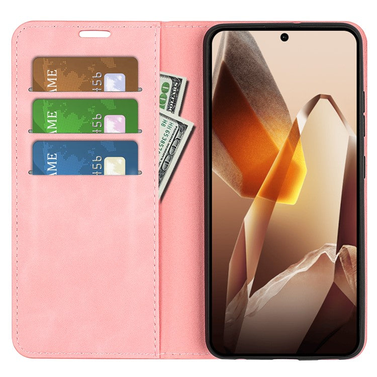 For OnePlus 13 Case Skin-Touch Leather Wallet Phone Cover - Pink
