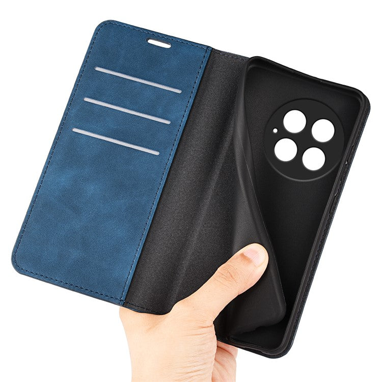 For OnePlus 13 Case Skin-Touch Leather Wallet Phone Cover - Blue