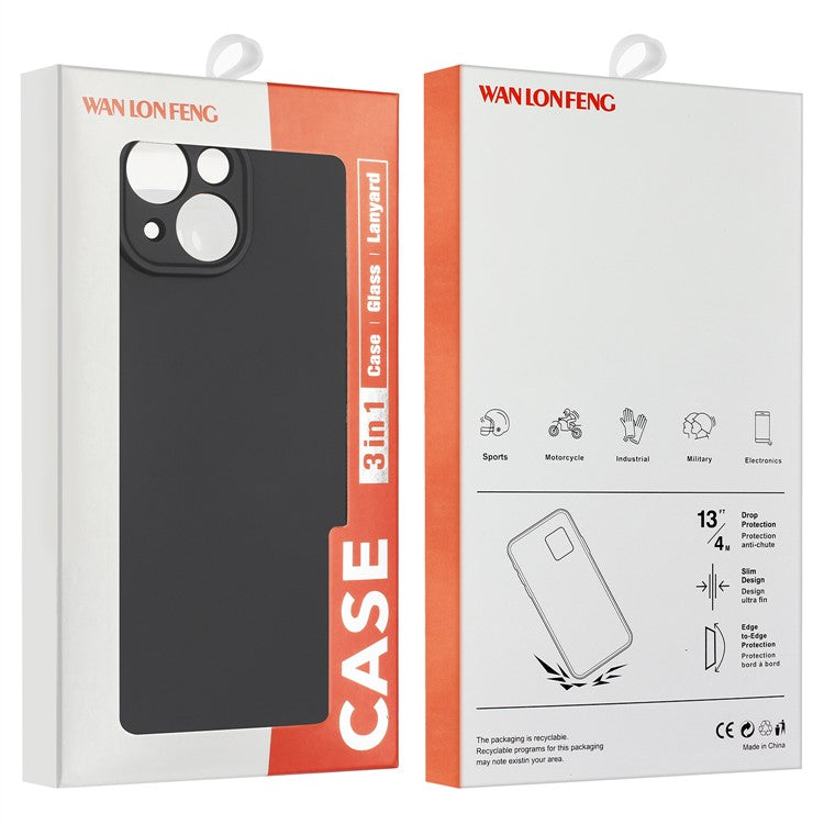 WANLONFENG MS Series for OnePlus 13 TPU Case Matte Back Cover with Tempered Glass