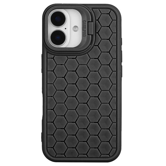 For iPhone 16 Case Compatible with MagSafe Kickstand Heat Dissipation TPU Phone Cover - Black