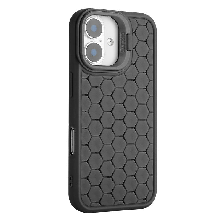 For iPhone 16 Case Compatible with MagSafe Kickstand Heat Dissipation TPU Phone Cover - Black