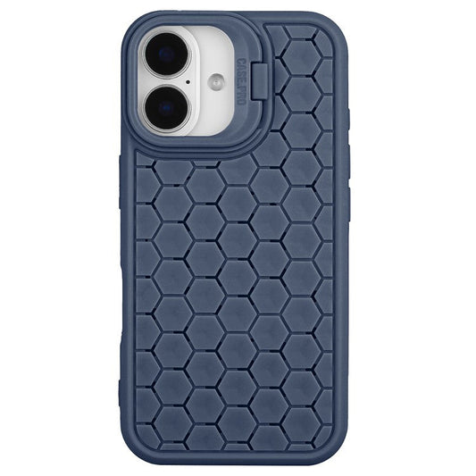 For iPhone 16 Plus Case Compatible with MagSafe Kickstand Heat Dissipation TPU Phone Cover - Dark Blue