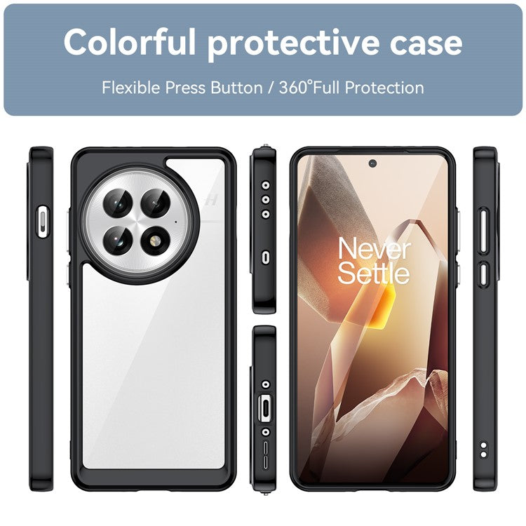 For OnePlus 13 Case TPU+Acrylic Protective Clear Phone Cover - Black