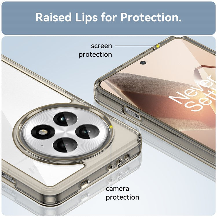 For OnePlus 13 Case TPU+Acrylic Protective Clear Phone Cover - Transparent Grey
