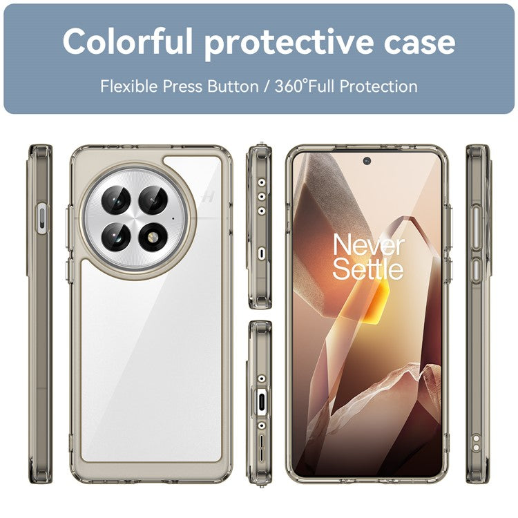 For OnePlus 13 Case TPU+Acrylic Protective Clear Phone Cover - Transparent Grey
