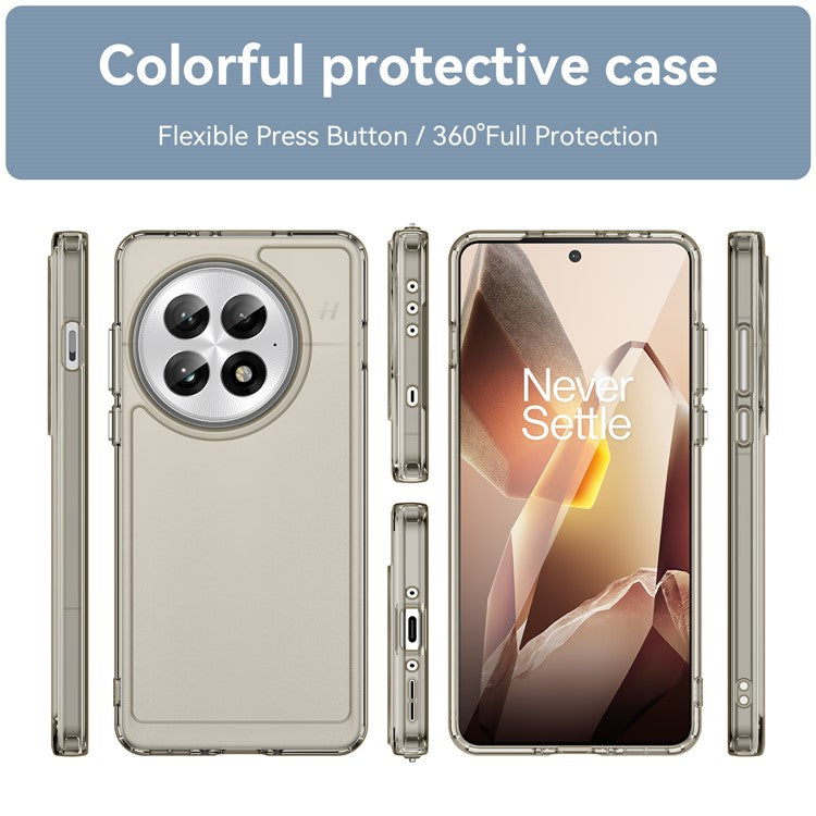 For OnePlus 13 Case TPU Shockproof Phone Back Cover - Transparent Grey