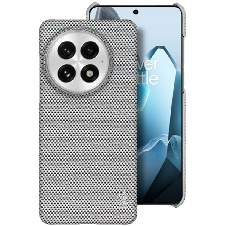 IMAK Ruiyi Series for OnePlus 13 Case Classic Fabric Texture Leather+PC Phone Cover - Light Grey