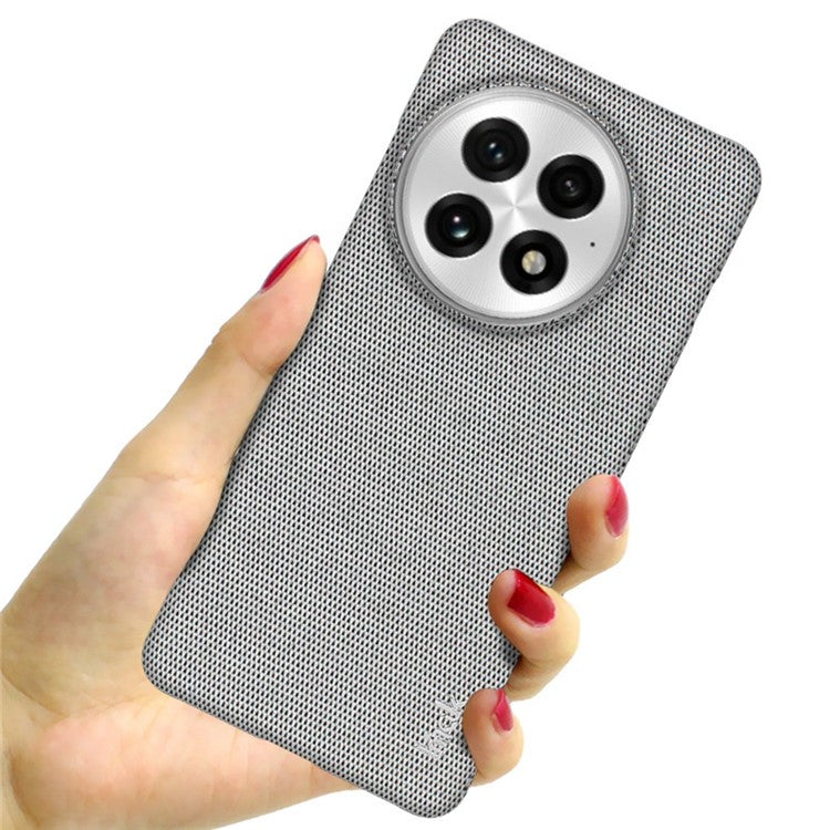 IMAK Ruiyi Series for OnePlus 13 Case Classic Fabric Texture Leather+PC Phone Cover - Light Grey