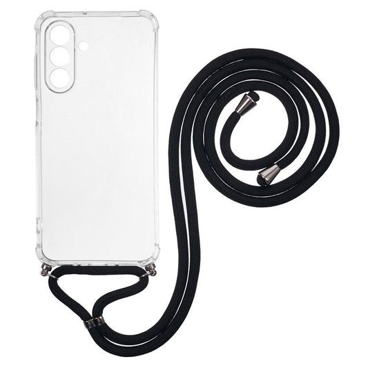 For Samsung Galaxy A26 5G Case Reinforced Corner TPU Clear Phone Cover with Lanyard
