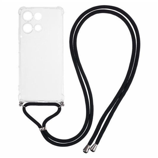 For Motorola Moto G75 5G Case Reinforced Corner TPU Clear Phone Cover with Lanyard