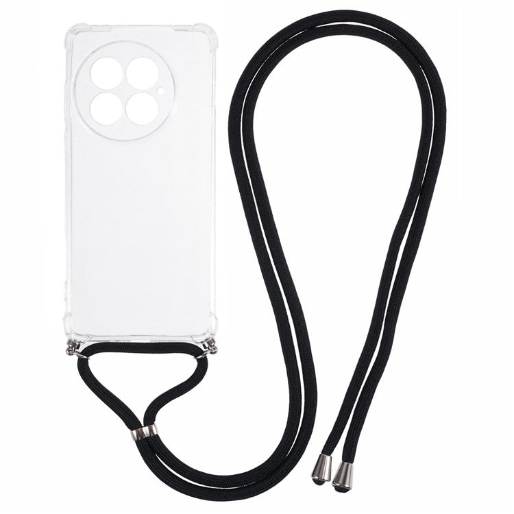 For OnePlus 13 Case Reinforced Corner TPU Clear Phone Cover with Lanyard
