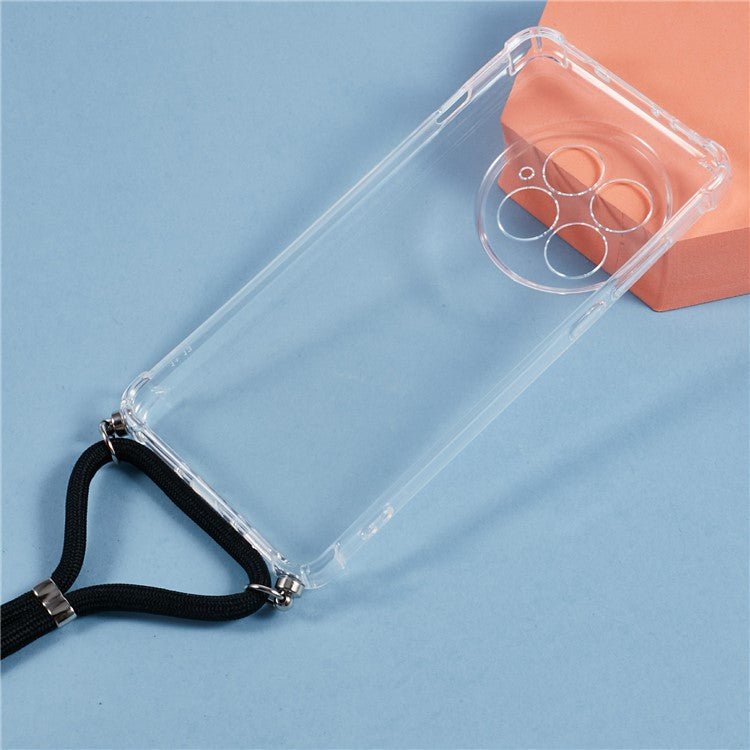 For OnePlus 13 Case Reinforced Corner TPU Clear Phone Cover with Lanyard