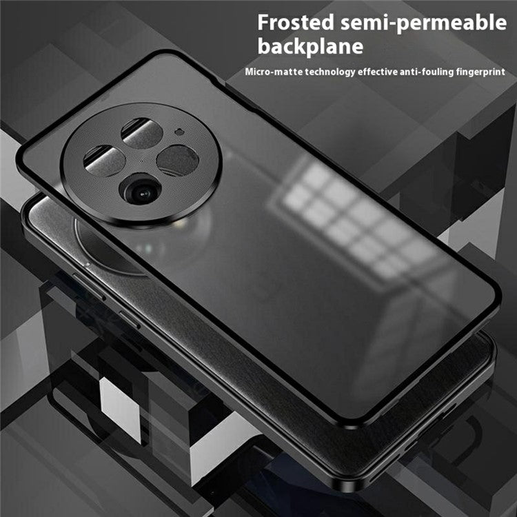 For OnePlus 13 Matte Case Aluminium Alloy+PC Phone Cover Pop-Up Snap Lock - Blue
