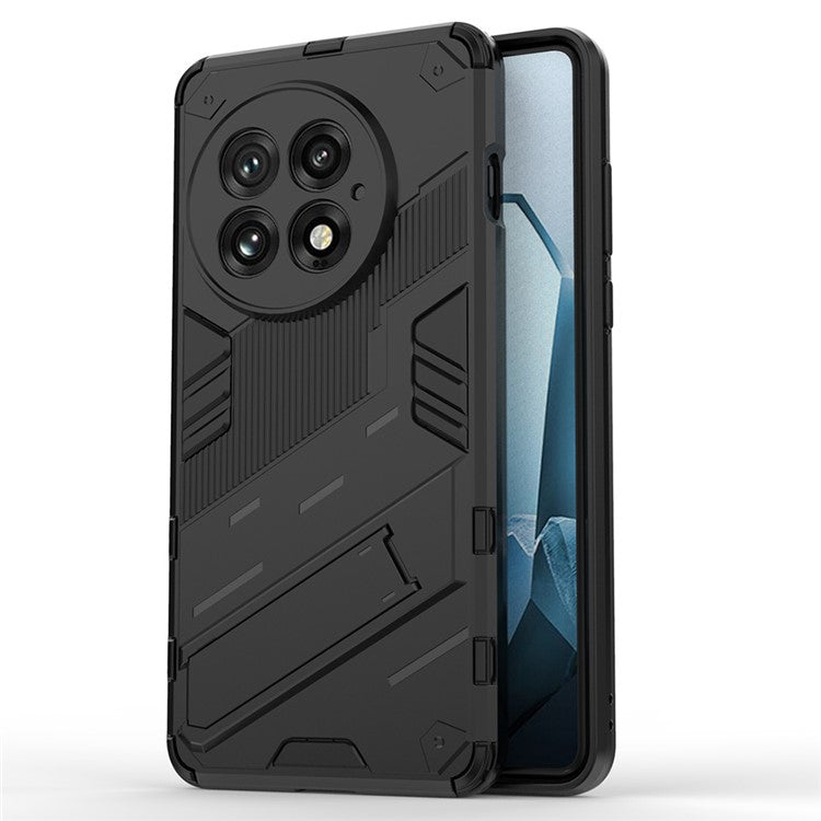 For OnePlus 13 Case PC+TPU Shockproof Phone Cover with Kickstand - Black
