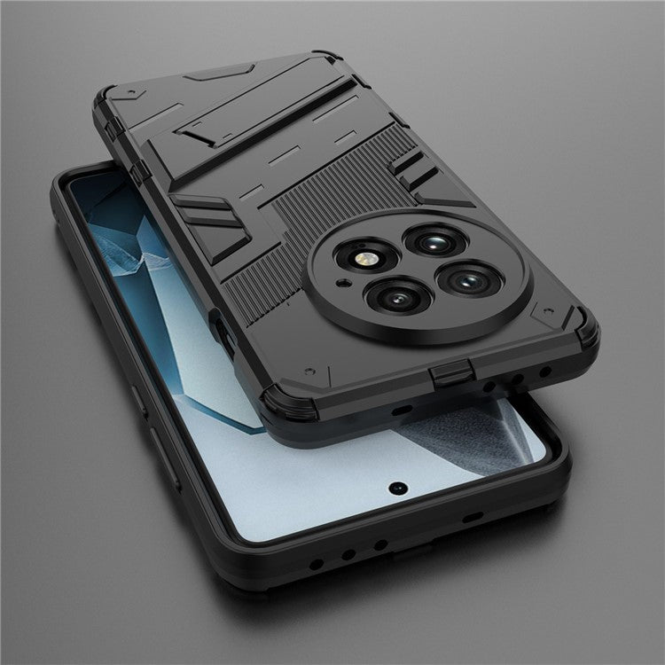 For OnePlus 13 Case PC+TPU Shockproof Phone Cover with Kickstand - Black