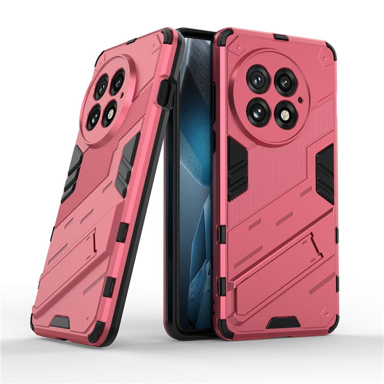 For OnePlus 13 Case PC+TPU Shockproof Phone Cover with Kickstand - Rose