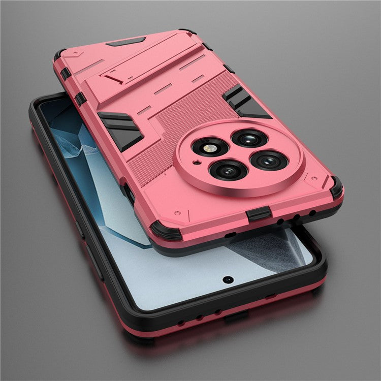 For OnePlus 13 Case PC+TPU Shockproof Phone Cover with Kickstand - Rose