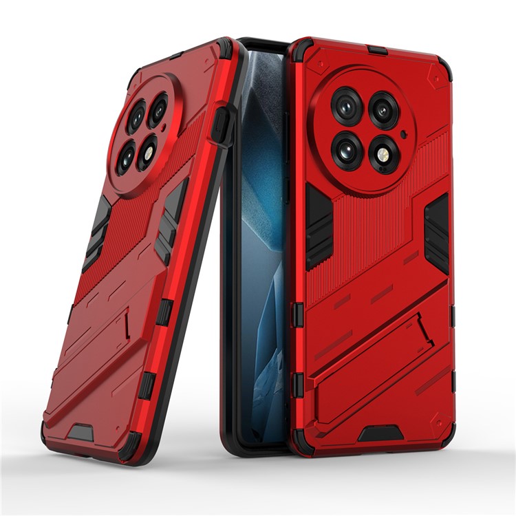 For OnePlus 13 Case PC+TPU Shockproof Phone Cover with Kickstand - Red