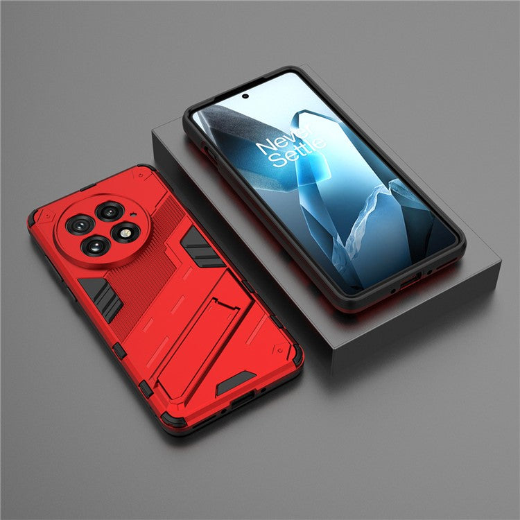 For OnePlus 13 Case PC+TPU Shockproof Phone Cover with Kickstand - Red