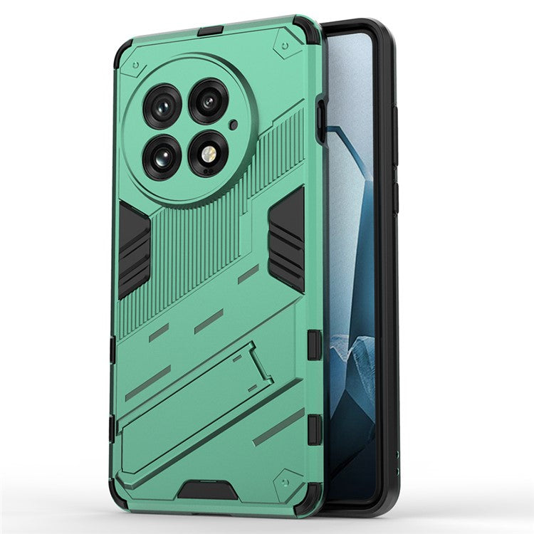 For OnePlus 13 Case PC+TPU Shockproof Phone Cover with Kickstand - Green