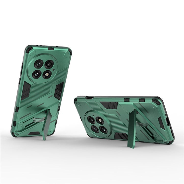 For OnePlus 13 Case PC+TPU Shockproof Phone Cover with Kickstand - Green