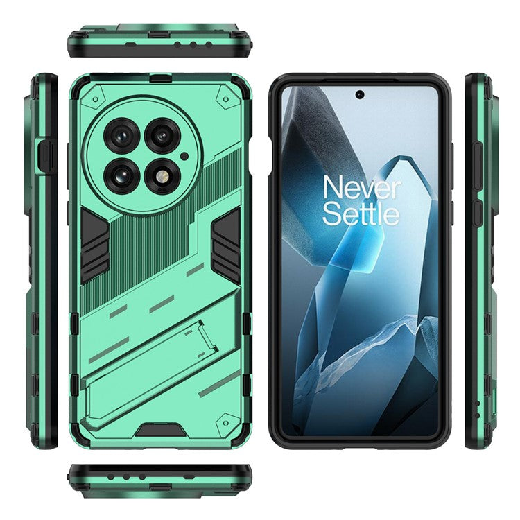 For OnePlus 13 Case PC+TPU Shockproof Phone Cover with Kickstand - Green