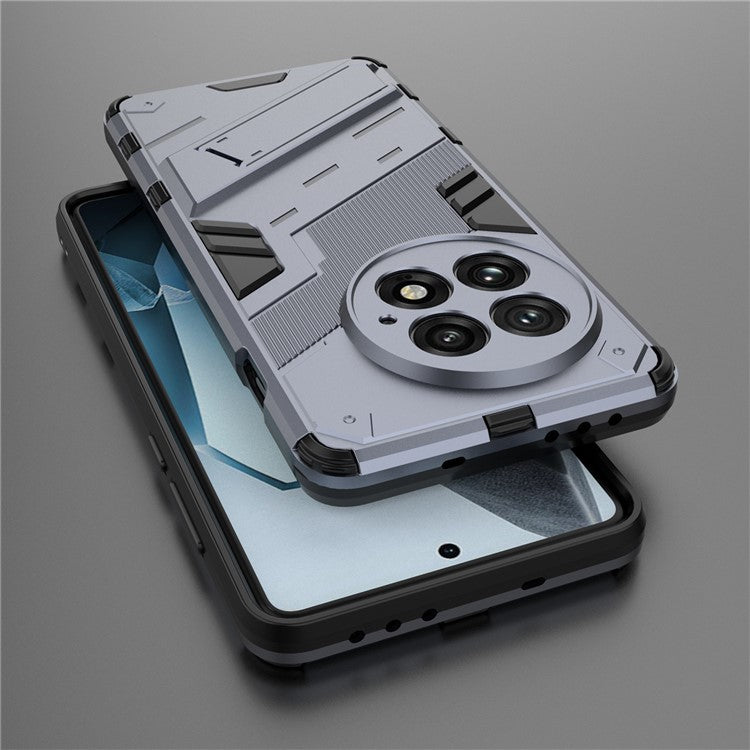 For OnePlus 13 Case PC+TPU Shockproof Phone Cover with Kickstand - Dark Blue