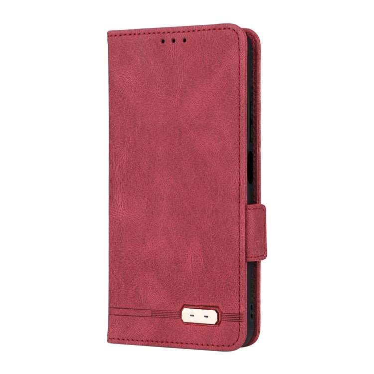 For Motorola Moto G75 5G Case Leather Wallet Flip Phone Cover with Hardware Decor - Rose