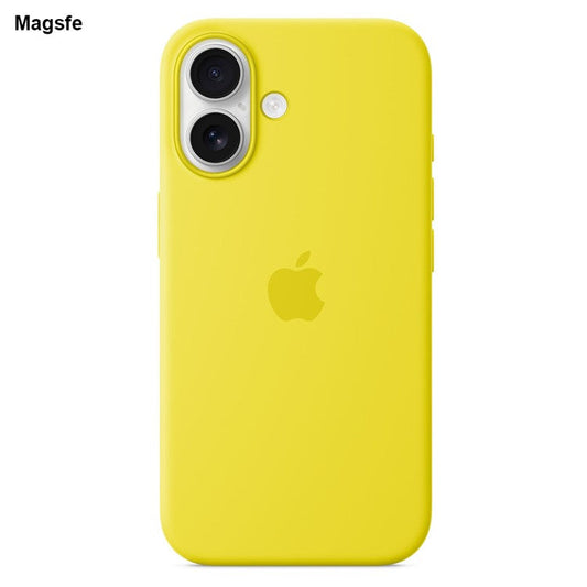For iPhone 16 Plus Case Silicone Magnetic Phone Cover Compatible with MagSafe - Warm Yellow