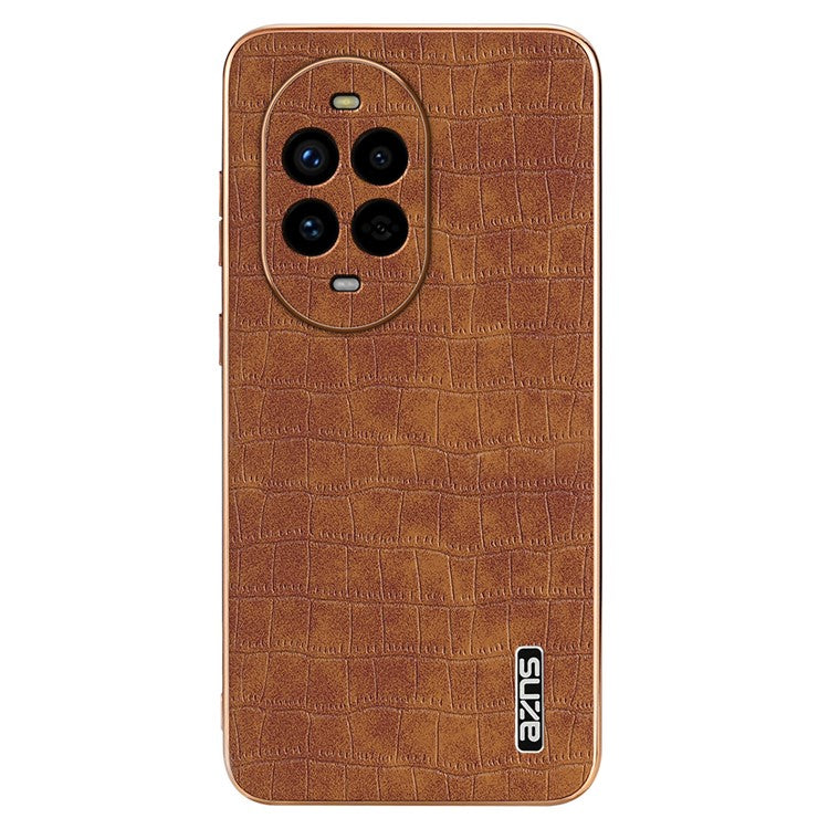 AZNS For Huawei nova 13 Pro 5G Case Electroplating Crocodile Texture PU+TPU Phone Cover - Brown