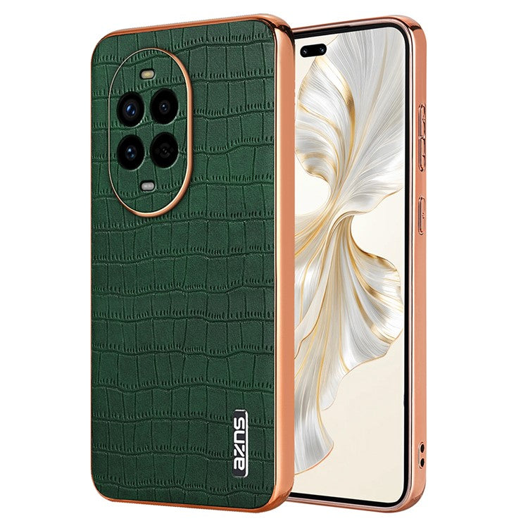 AZNS For Huawei nova 13 Pro 5G Case Electroplating Crocodile Texture PU+TPU Phone Cover - Green