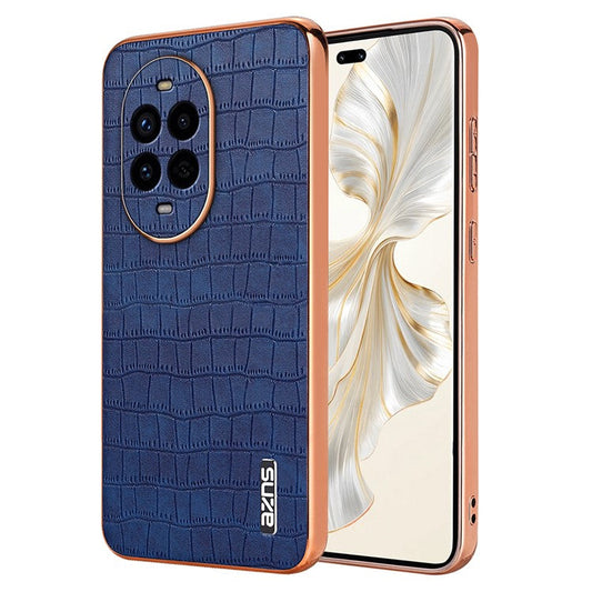 AZNS For Huawei nova 13 Pro 5G Case Electroplating Crocodile Texture PU+TPU Phone Cover - Blue
