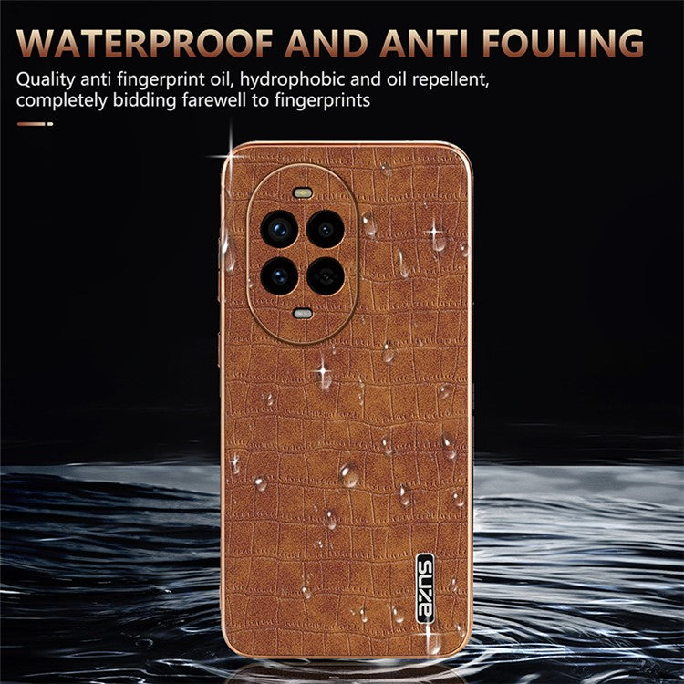 AZNS For Huawei nova 13 Pro 5G Case Electroplating Crocodile Texture PU+TPU Phone Cover - Blue