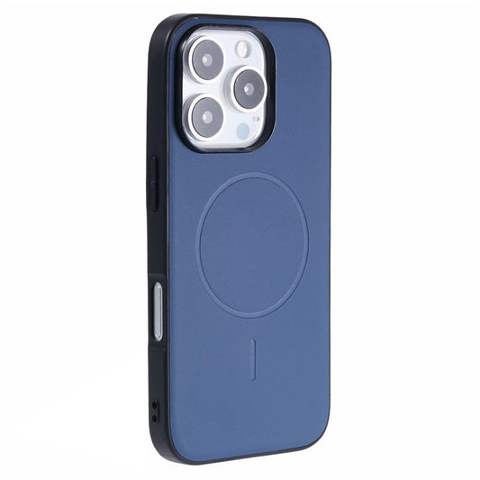 X-LEVEL For iPhone 16 Pro Case Compatible with MagSafe PC+TPU+PU Phone Back Cover - Blue