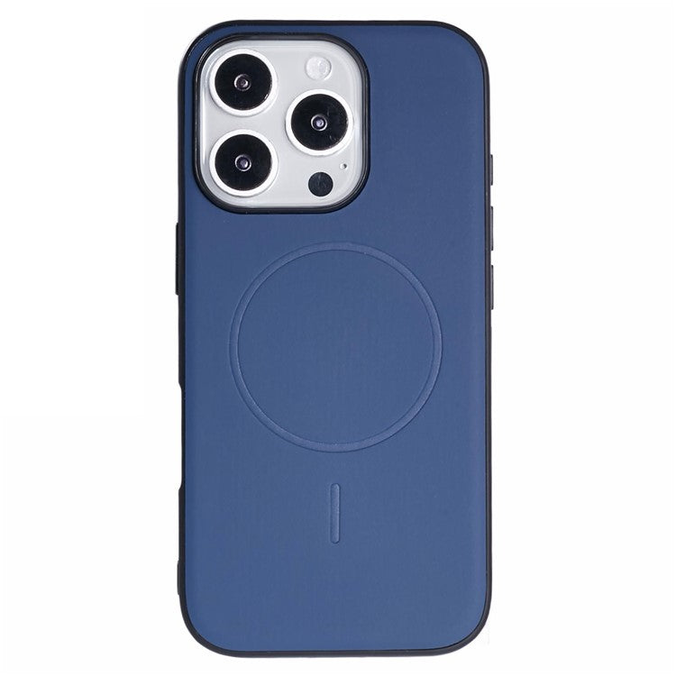 X-LEVEL For iPhone 16 Pro Case Compatible with MagSafe PC+TPU+PU Phone Back Cover - Blue