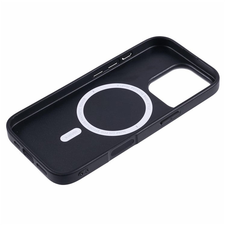 X-LEVEL For iPhone 16 Pro Case Compatible with MagSafe PC+TPU+PU Phone Back Cover - Blue