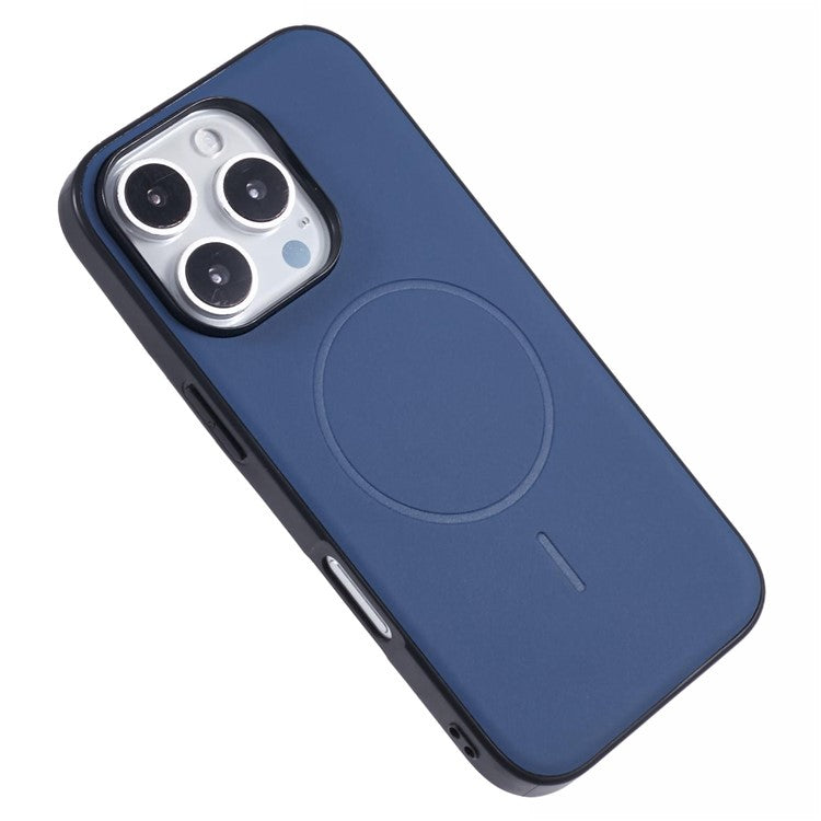 X-LEVEL For iPhone 16 Pro Case Compatible with MagSafe PC+TPU+PU Phone Back Cover - Blue