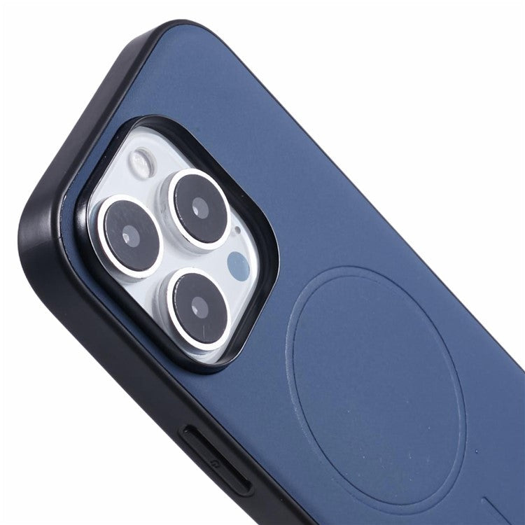 X-LEVEL For iPhone 16 Pro Case Compatible with MagSafe PC+TPU+PU Phone Back Cover - Blue
