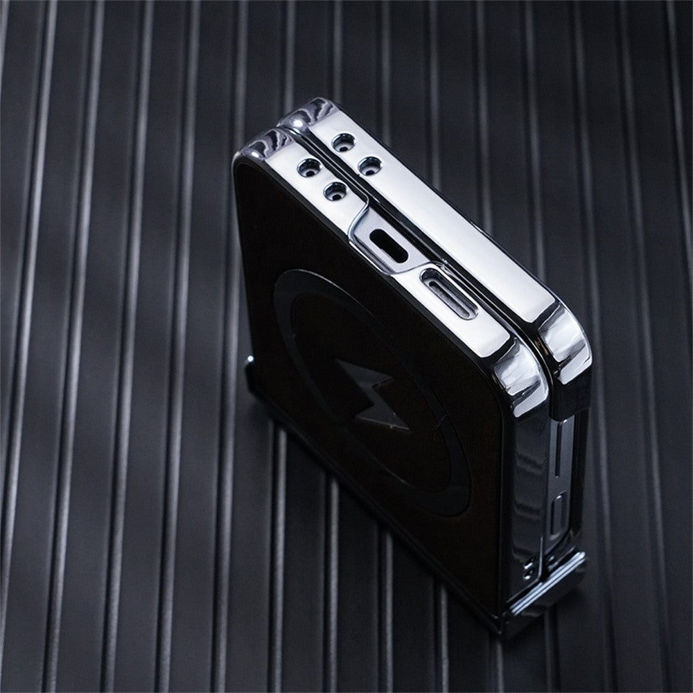 For Samsung Galaxy Z Flip7 FE 5G / Z Flip6 5G Case Compatible with MagSafe Leather+PC+Metal Phone Cover - Grey