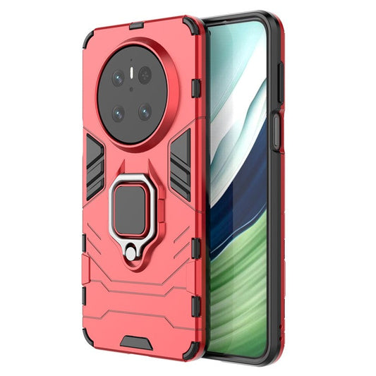 For Huawei Mate 70 Case PC+TPU Protective Phone Cover with Ring Kickstand - Red