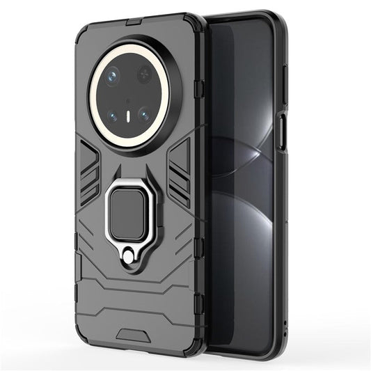For Huawei Mate 70 Pro+ / 70 Pro Case PC+TPU Protective Phone Cover with Ring Kickstand - Black