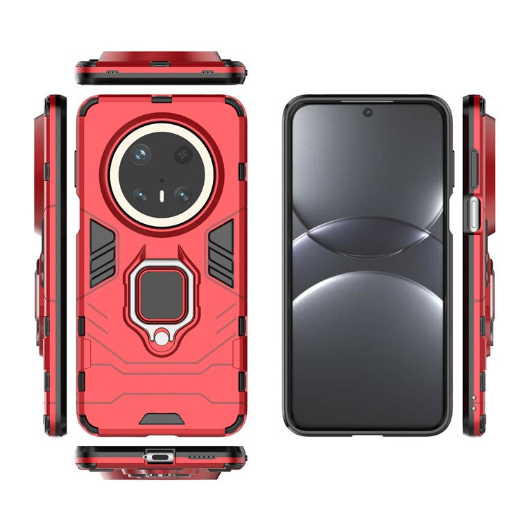 For Huawei Mate 70 Pro+ / 70 Pro Case PC+TPU Protective Phone Cover with Ring Kickstand - Red