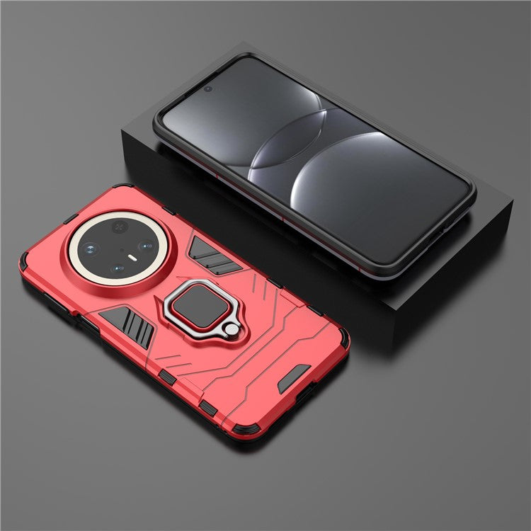 For Huawei Mate 70 Pro+ / 70 Pro Case PC+TPU Protective Phone Cover with Ring Kickstand - Red