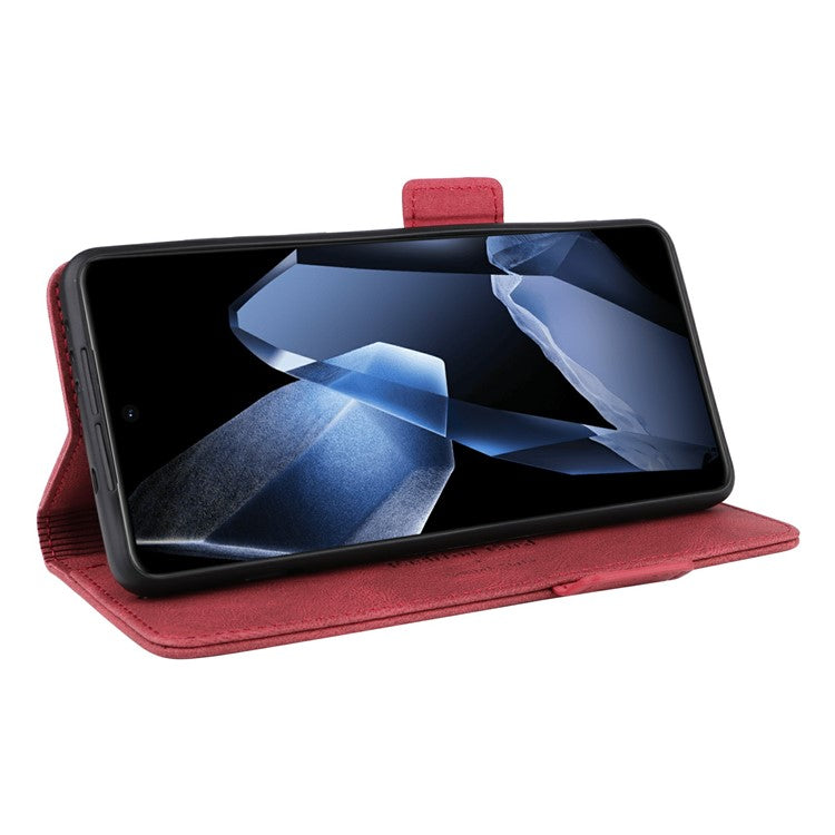 For OnePlus 13 Case Leather Wallet Flip Phone Cover with Hardware Decor - Rose