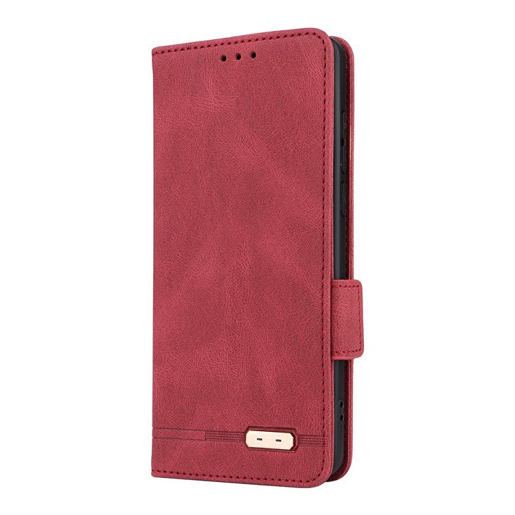 For OnePlus 13 Case Leather Wallet Flip Phone Cover with Hardware Decor - Rose