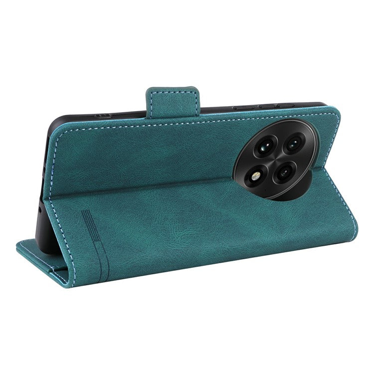 For OnePlus 13 Case Leather Wallet Flip Phone Cover with Hardware Decor - Blue