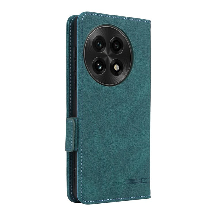 For OnePlus 13 Case Leather Wallet Flip Phone Cover with Hardware Decor - Blue