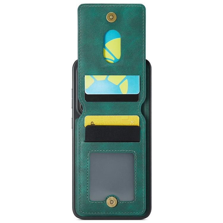 MAGKING K1 Series For Samsung Galaxy S25 Magnetic Case PC+TPU+PU Phone Cover with Card Holder - Green